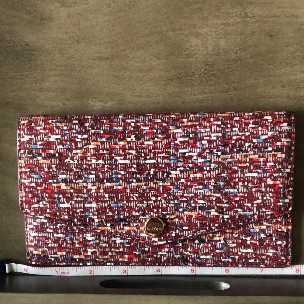 Lodis clutch wallet burgundy color